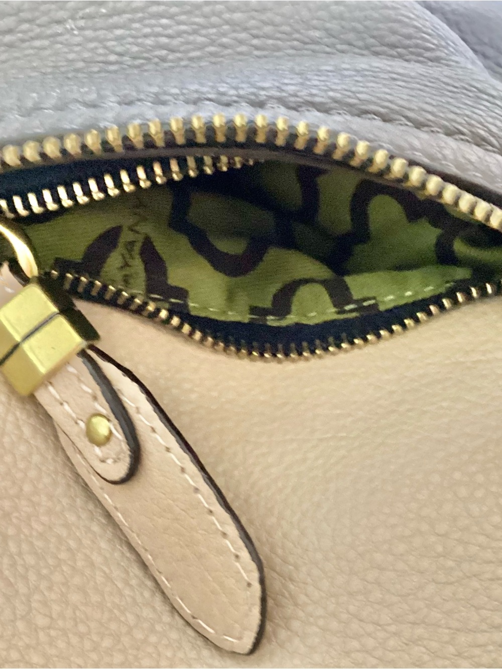 orYANY “Lian” Tri-Tone Leather Satchel in Beige, Gray & Tan - Picture 6 of 12
